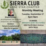 Banner for Sierra Club monthly meeting